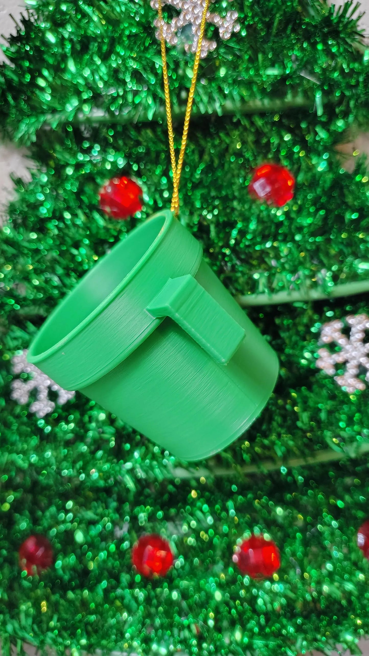 Taza de Mantequilla Mini Verde Ornamento Navideño
