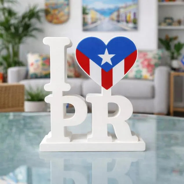 I Love PR – Island Sign | Boricua Home Decor | Office Desk Sign | Caribbean Gift