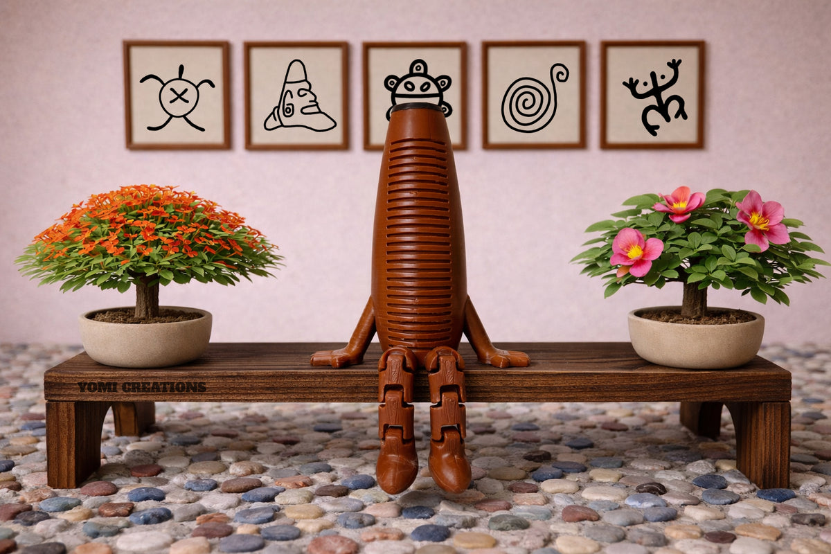 Puerto Rican güiro shelf sitter, 3D printed collectible inspired by Puerto Rico's traditional musical instrument.