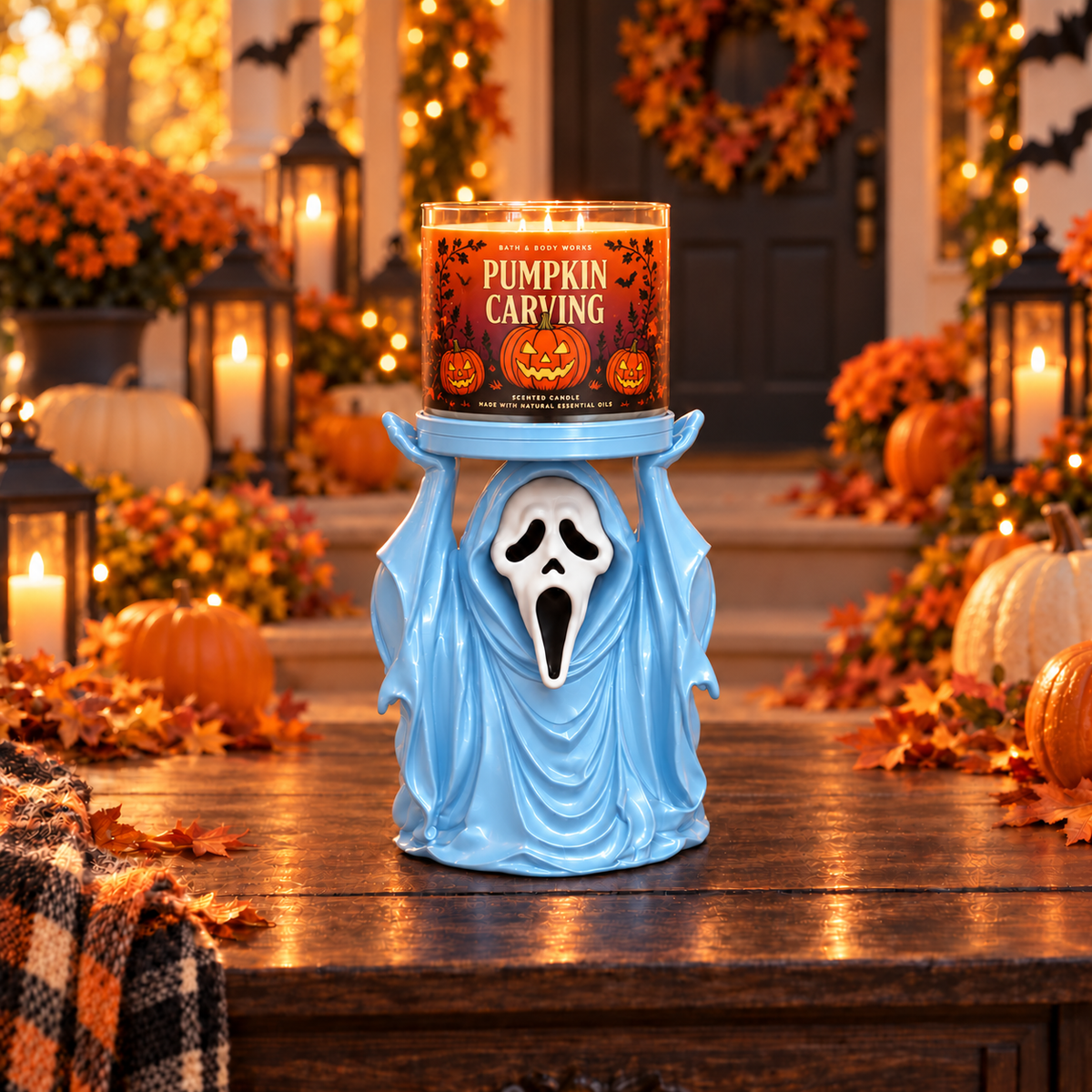 Ghostface Candle Hodler Halloween Decoration