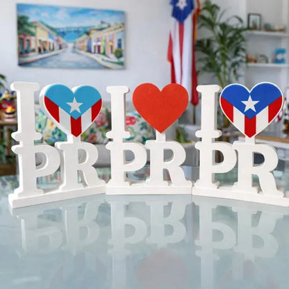 I Love PR – Island Sign | Boricua Home Decor | Office Desk Sign | Caribbean Gift