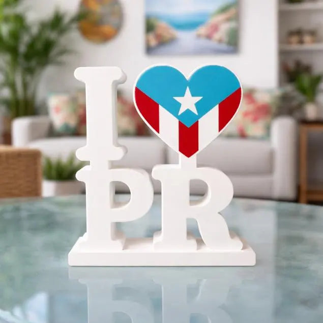 I Love PR – Island Sign | Boricua Home Decor | Office Desk Sign | Caribbean Gift